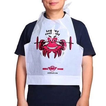 Waterproof Custom Lobster Print Plastic Bib Apron for Adults