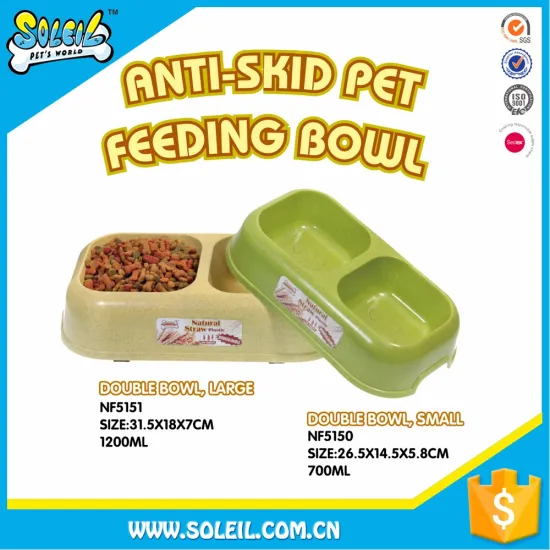 Eco-Friendly Natural Straw And PP Plastic Pet Bowel For Dogs