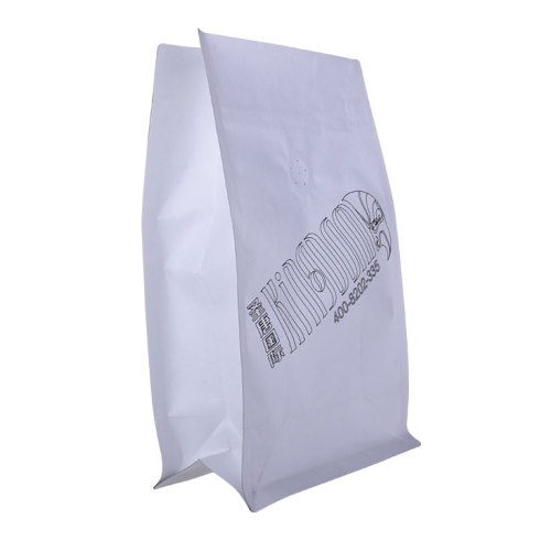 Sac plat de café de papier de valve bio Kraft personnalisé