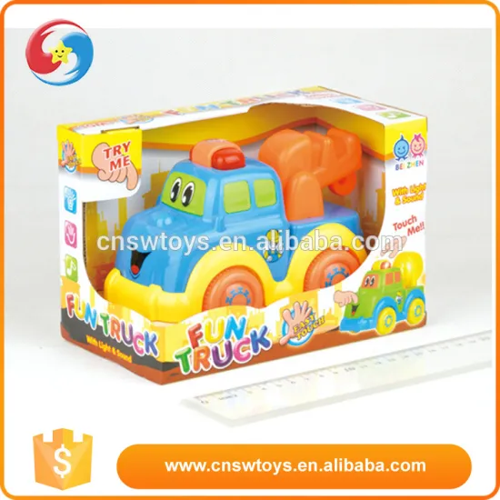 B/O plastic cartoon touch control car electrical touch toys light with music