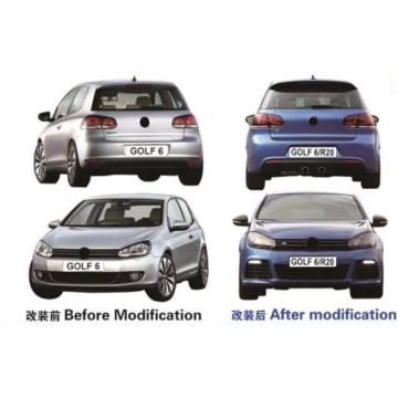 Golf 6 R20 Body Kit 2010-2012 (μπροστινός προφυλακτήρας + λαμπτήρες ημέρας + μάσκα + πλευρικές φούστες + πίσω προφυλακτήρας)