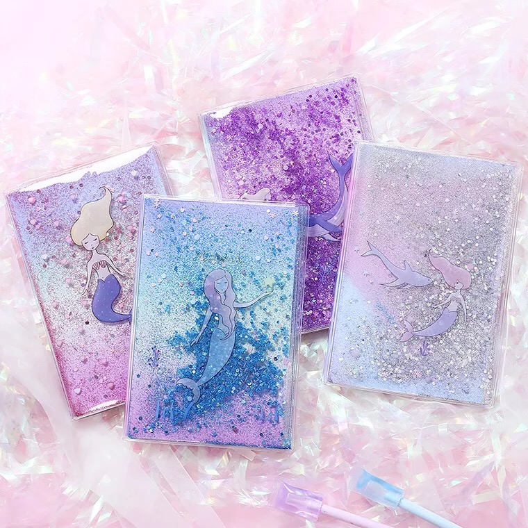 Mermaid Liquid Glitter Notebook 1 Mermaid Liquid Glitter Notebook 1