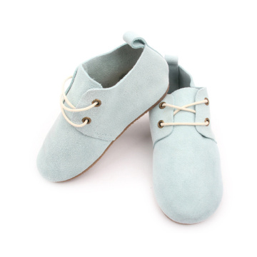 Качествени детски обувки Оксфорд от естествена велурена кожа