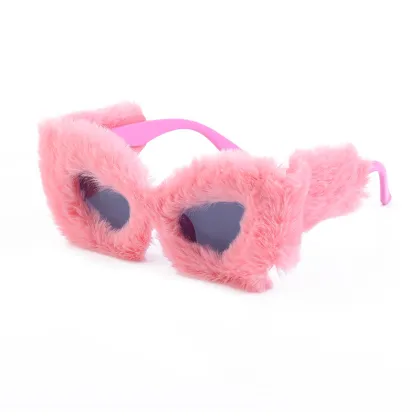 Handmade Oversized Cateye Fur Velvet UV400 Women's Sunglasses