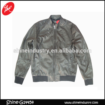fashion 2015 Zipper mens short pu jackets