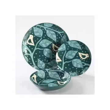Hot Selling Dinner Set with Pad Printing and Color Glaze Stoneware Ceramics