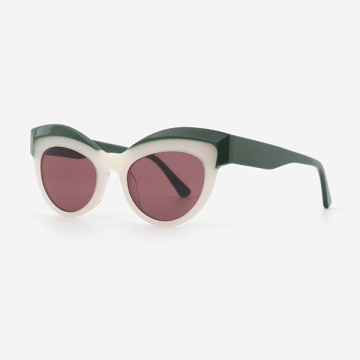 Cat Eye Lamination Acetate Female Sunglasses