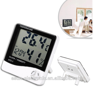 ESUN Indoor Digital Hygrometer Thermometer Hygro Psychrometer with Large LCD Display Humidity Temperature Alarm Clock