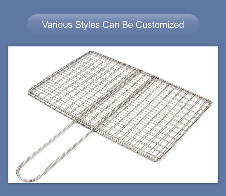 folding barbecue wire mesh with handles