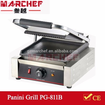 シングルヘッド半分リブ半分フラットホットプレートコマーシャルパニーニグリル