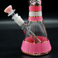 Pink transparent glass hookah