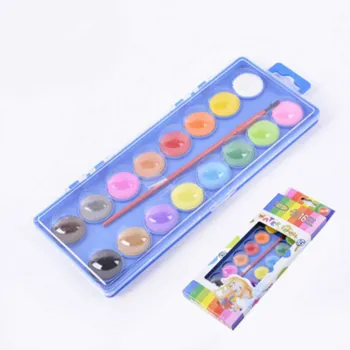 Factory Wholesale 16 Color Solid Watercolor Gouache Paint Set for Kids