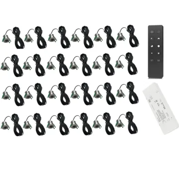 LED Spot Lighting Set: 24 Dimmable Spots with Remote Control, 3W, DC12V