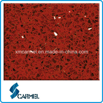 Hot Sale Red Artificial Quartz Stone Tile with Mirror