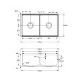 33-inch Kitchen Sink: Large Capacity Workstation Double Bowl with Rectangular Fireclay Design - Reversible Option Available in B