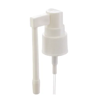 20/410 white ribbed long nozzle pharmaceutical oral sprayer