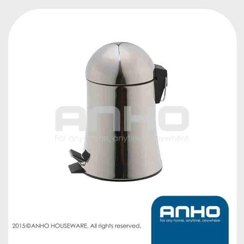 Anho patent design 3L bullet shape polish stainless steel pedal bin