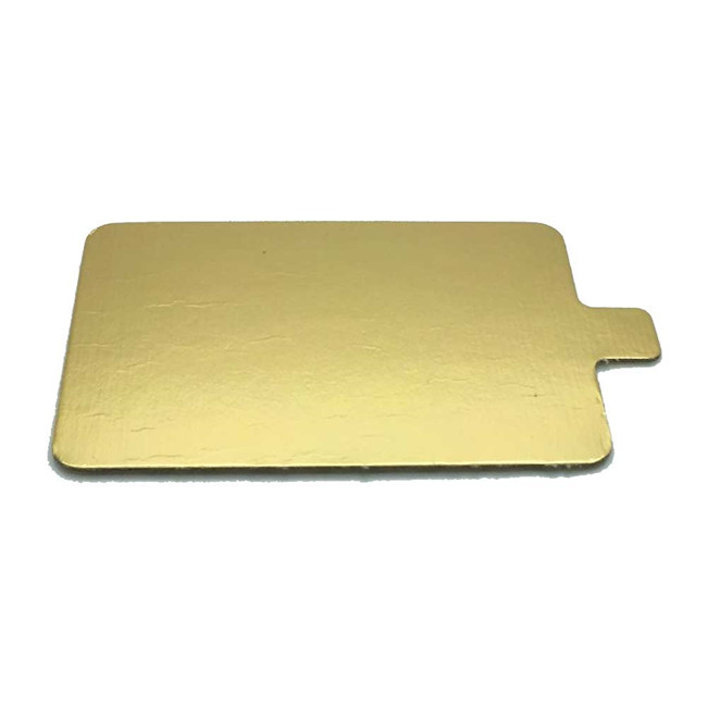 Rectangle gold cake board with tab