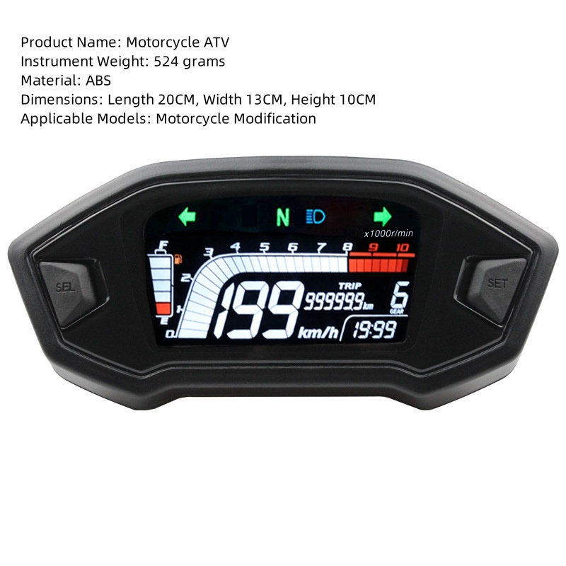 Atv Instruments Lcd Instrument Cluster For Motorcycles And Atvs: Features Tachometer ...