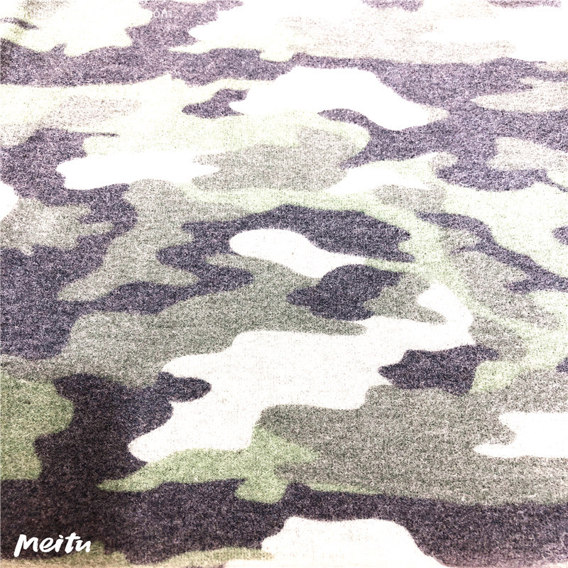 T/R/SPX camouflag print & brushed knitting