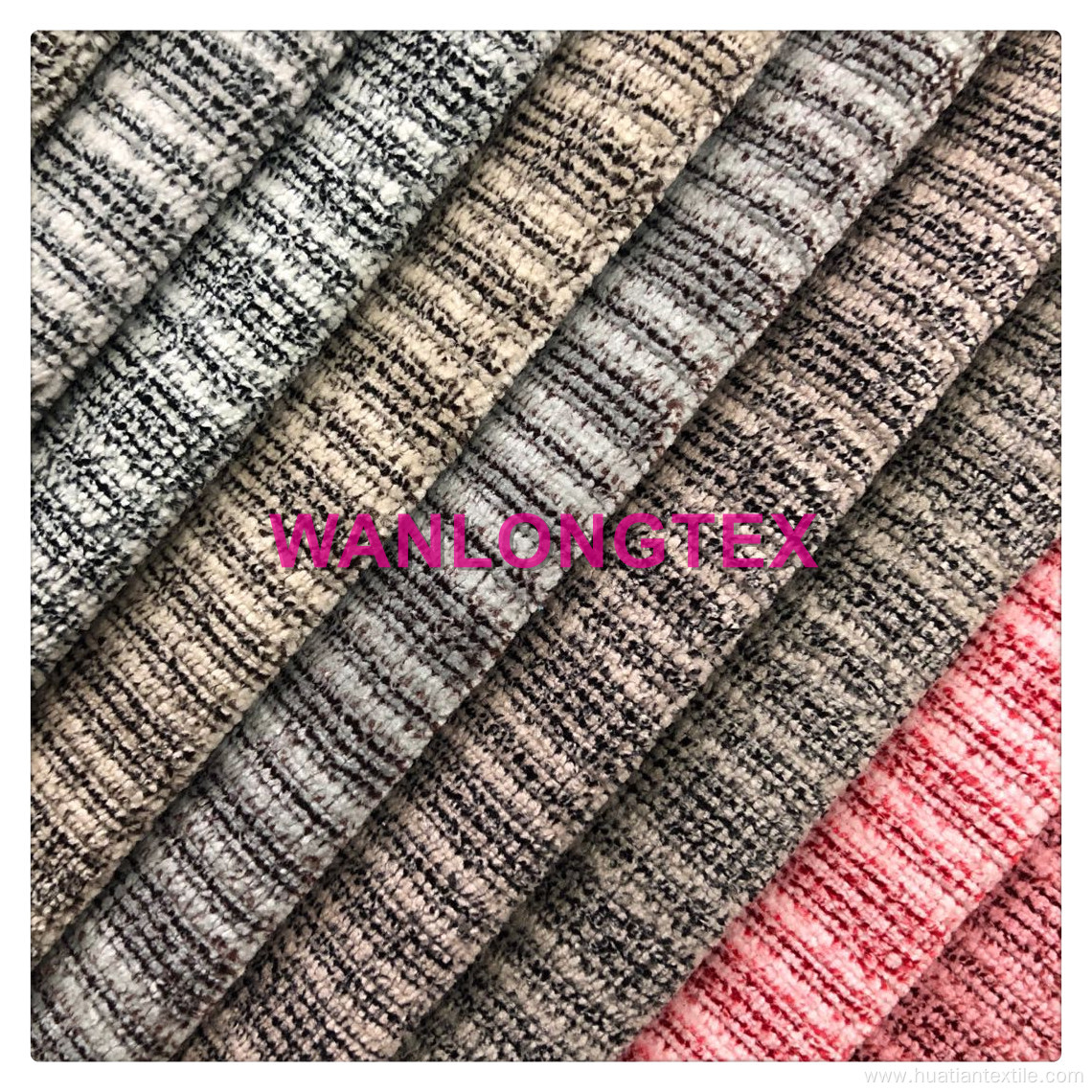 Striped Corduroy velvet fabric with backing