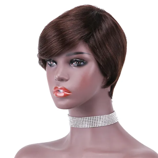 wholesale Fashion pixie cut short ombre colored bob wig for black woman 100% natural brazilian malaysian virgin human hair wigs