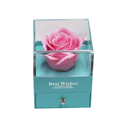 Eternal Flower Acrylic Box Jewelry Set - Luxury Gift Packing
