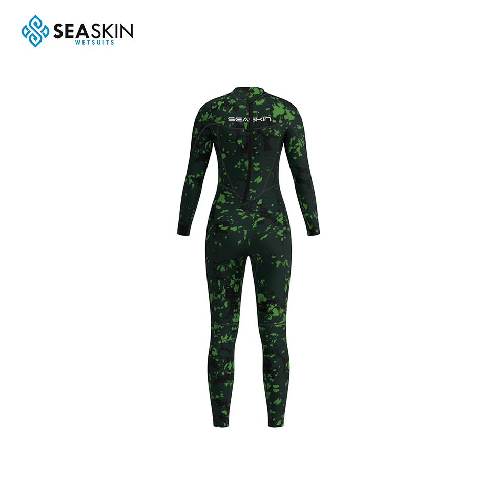 Seaskin 2mm Professional Women Back Zip Diving Custom Print Swetuit