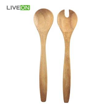 2pcs ठोस बबूल लकड़ी के चम्मच सेट