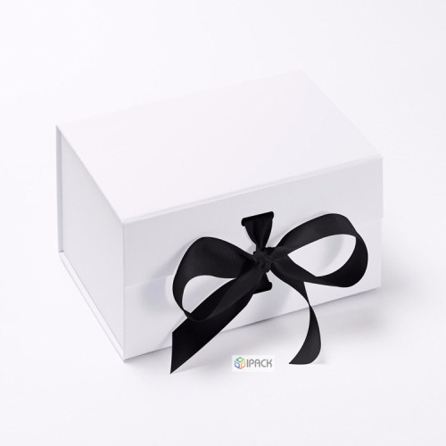Custom Paper Flip Top Gift Boxes with Ribbon
