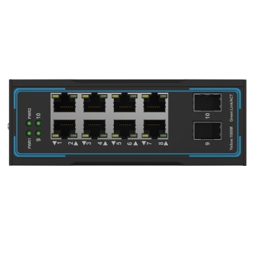 High Performance Industrial Switch COM200-8GT2GS-E with 8 Gigabit Ethernet Ports