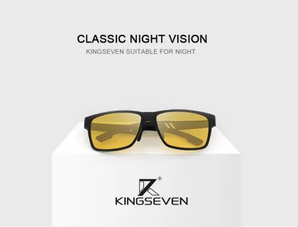 KINGSEVEN Aluminum Polarized Night Vision Sunglasses for Men