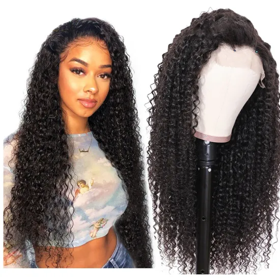 Wholesale Cheap Human Hair 4x4 Swiss Kinky Curly Lace Frontal Closure Wig Vendor Raw Brazilian Virgin Human Hair Lace Front Wig