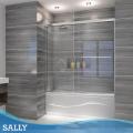 Sally baignoire double pontage de douche coulissante encadrée