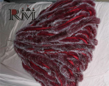 dyed rabbit fur strips for hood rabbit strips