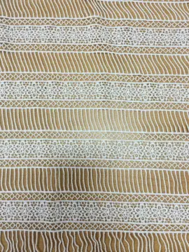 Strip Six Petal Flower Chemical Cotton Embroider Fabric