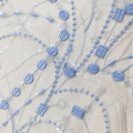Blue and White Lace Embroidery Fabric