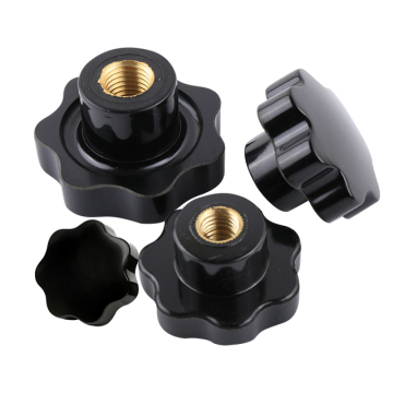 CNC Machine Fastening Handle Tool Parts - Anti-Shock Wear Resistant Bakelite Plastic Star Knob M8 M10 with 38mm Diameter Handle