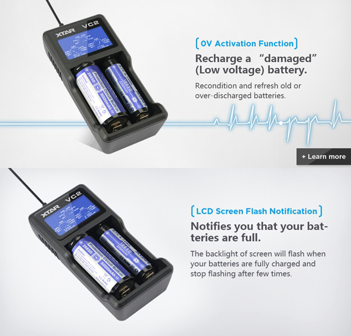 XTAR VC2 USB Battery Charger