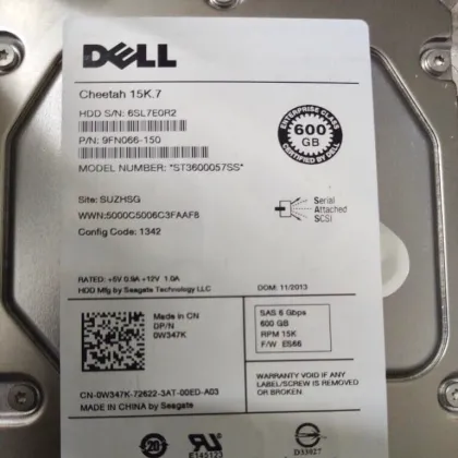 Original Dell W347K 600GB 15K SAS Internal Server Hard Disk for Sale