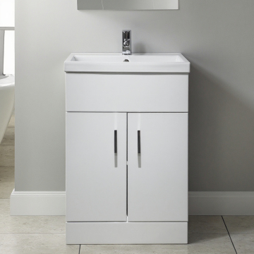 Modern Gloss White 20-inch Vanity Cabinet for Bathroom