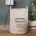 Collapsible Cotton Canvas Laundry Basket Bag With Handles