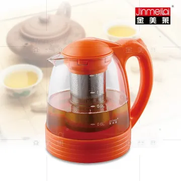 plastic glass teapot ,colorful glass tea maker ,glass kettle with stainless steel
