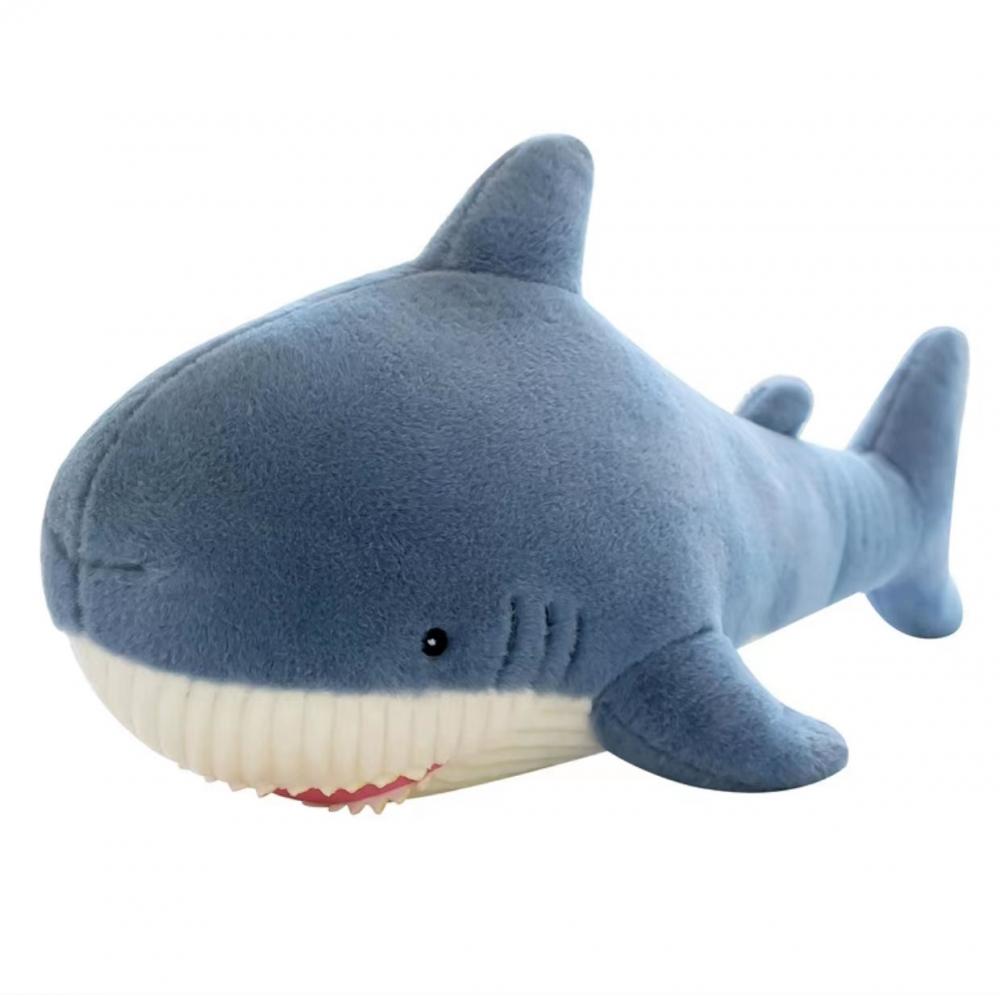 Brinquedo de pelúcia de tubarão azul realista para crianças