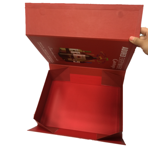 Custom recycled red foladbale paper boxes with magnet