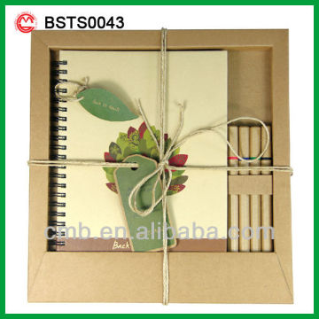 ECO FRIENDLY PACKAGING SET WITH PEN AND NOTEBOOK
