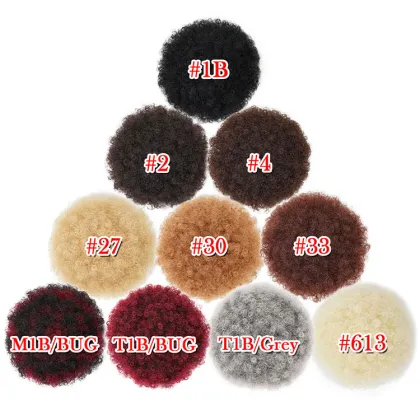 Synthetic Hair Chignon Afro Kinky Bun Curly Chignon Hair Short Drawstring Chignon Bun