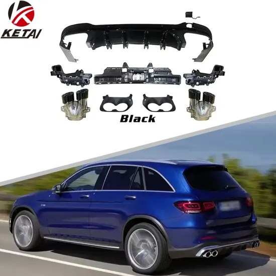 GLC43 Style Rear Diffuser Bumper Accessories for BENZ X253 AMG 2019