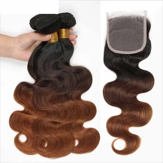 X-TRESS Factory Wholesale 1B/4/30 Color Blonde Bundles With Frontal 100% Brazilian Cuticle Aligned Virgin Human Hair Extension