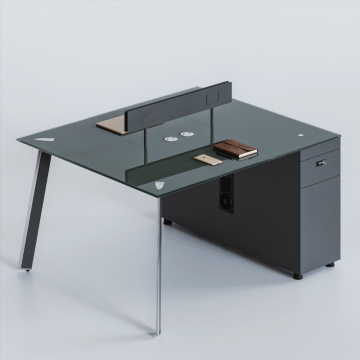 Modern Glass Office Partition Desk for Coworking Spaces